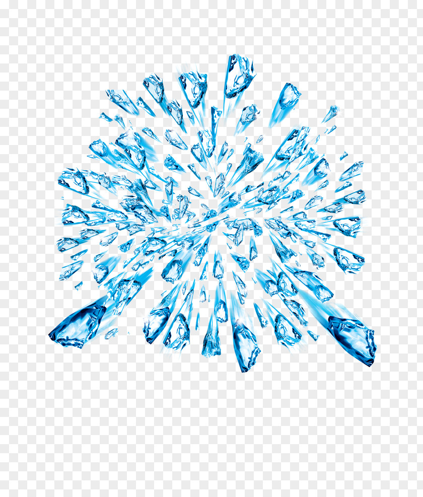 Floating Blue Diamond Laptop Ice Crystals PNG