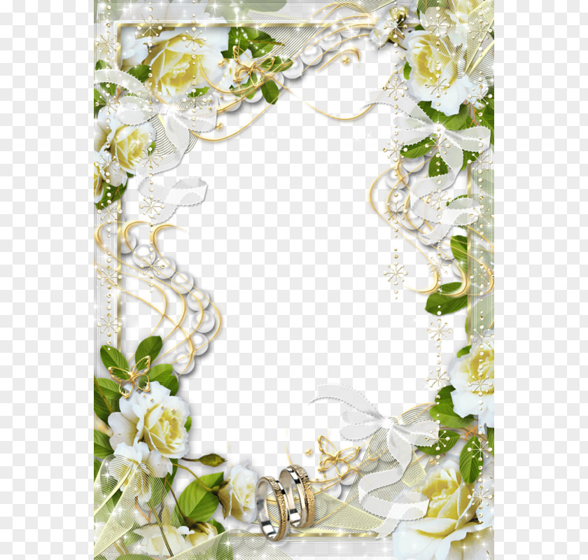 White Flower Frame Clipart Picture Wedding PNG