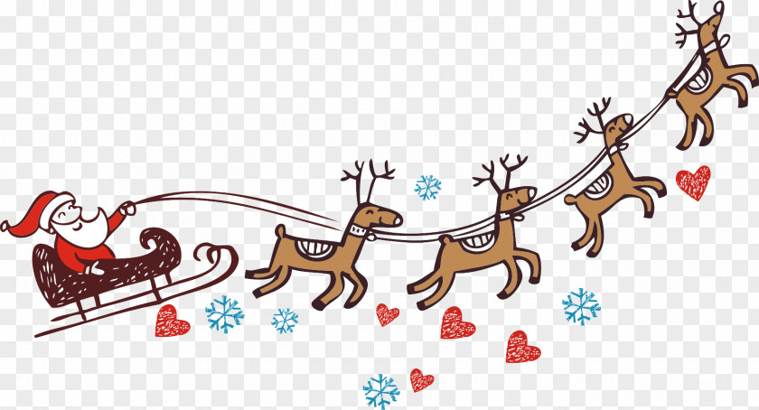 Creative Christmas Santa Claus Reindeer PNG