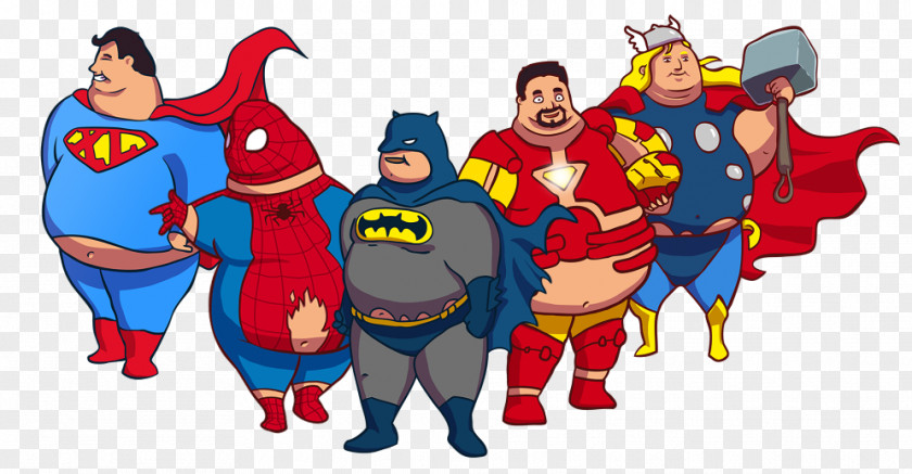 Fat Man Spider-Man Superman Daredevil Batman Superhero PNG