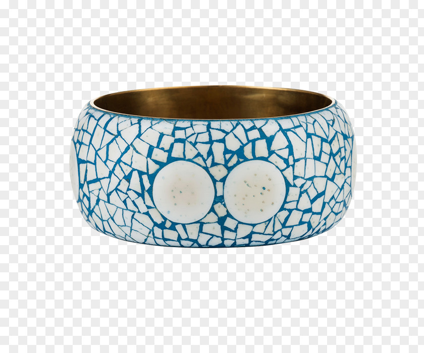 Hand-painted Ostrich Bangle Ceramic Bowl Turquoise PNG