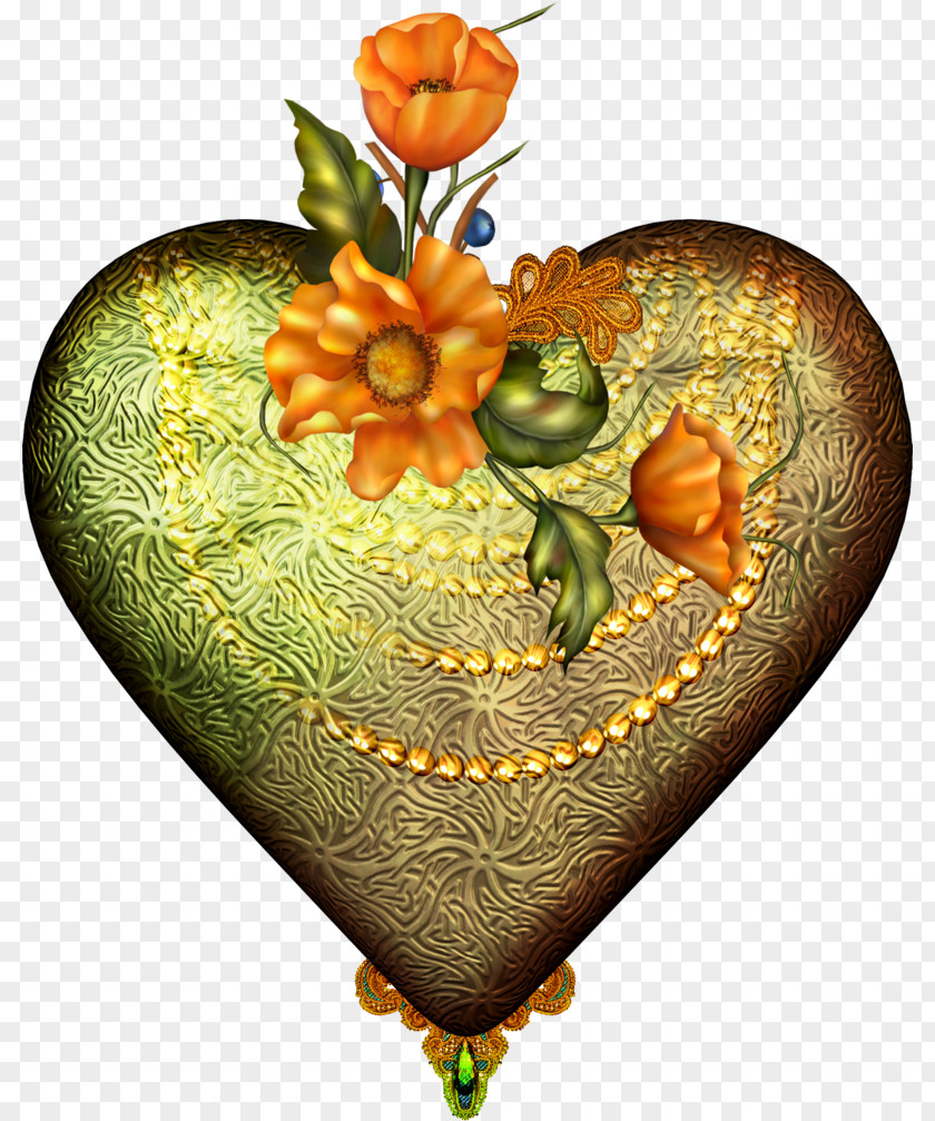HEART FLOWER Decoupage Clip Art PNG