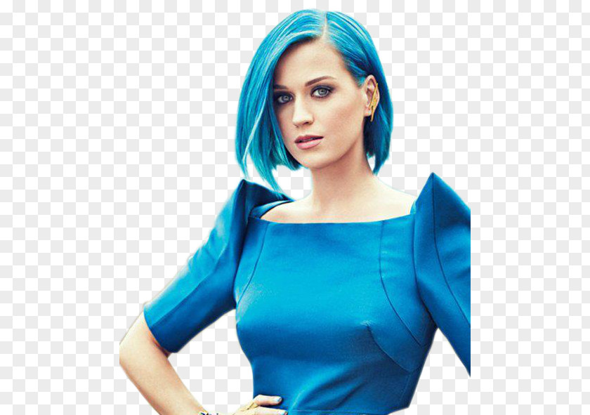 TEEN Katy Perry Blue Hair Blond Hairstyle PNG