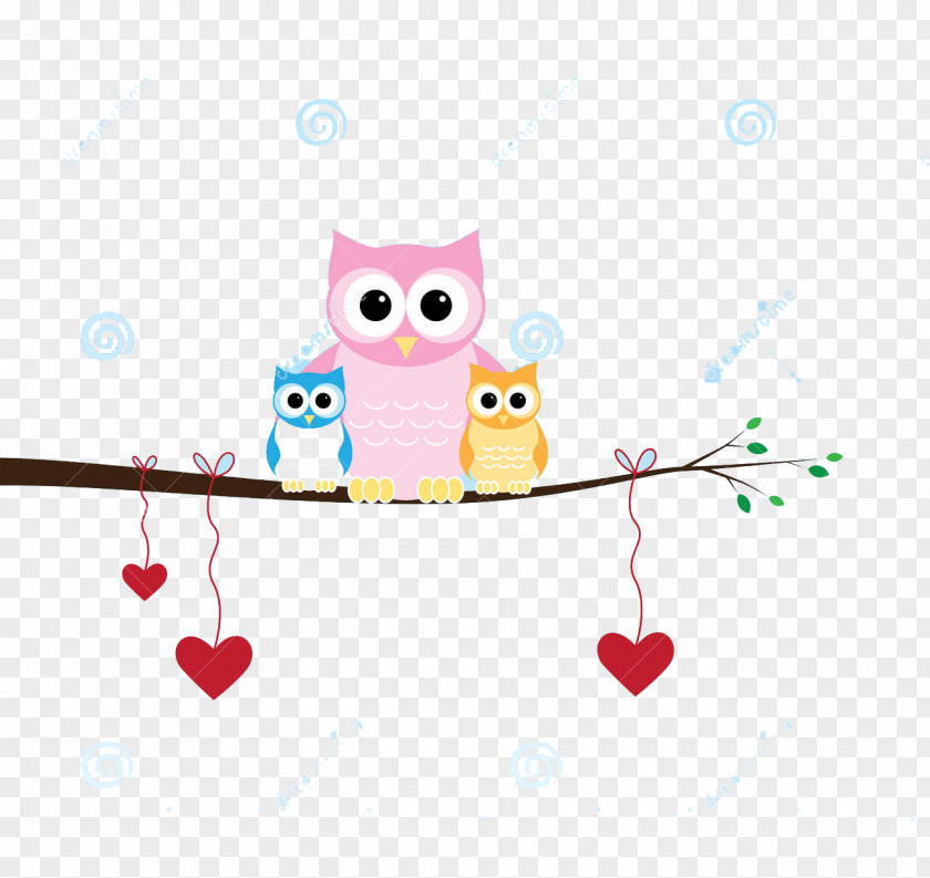 Hand-painted Owl Mother's Day Illustration PNG