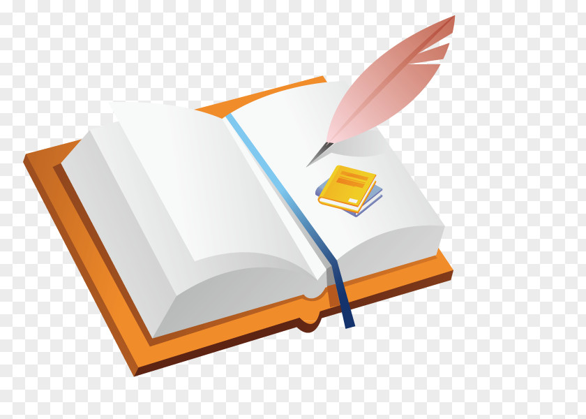 Creative Feather Books Pencil Cartoon PNG