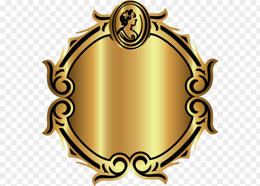 Gold Pattern Decorative Circular Frame Picture Frames PNG