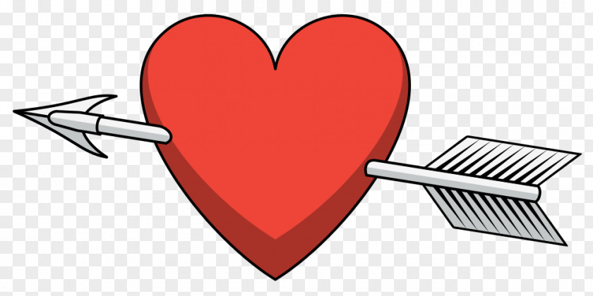 Shaded Heart Arrow Clip Art PNG