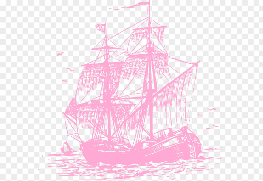 Ship Pink Sailing Clip Art PNG