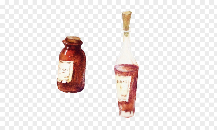 Bottle Container Creative Hand-painted Pictures Glass PNG