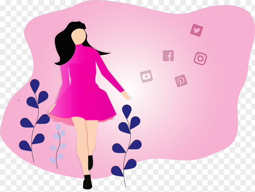 Girl Social Media PNG