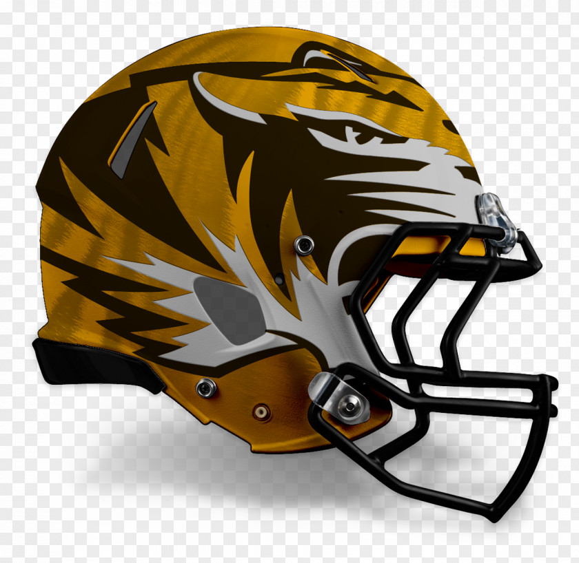 Gold Stripes Missouri Tigers Football American Helmets Clemson Memphis PNG