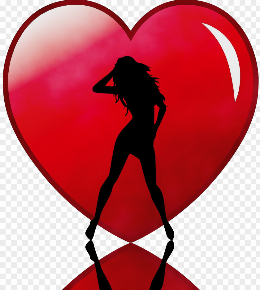 Love Silhouette Red Heart PNG