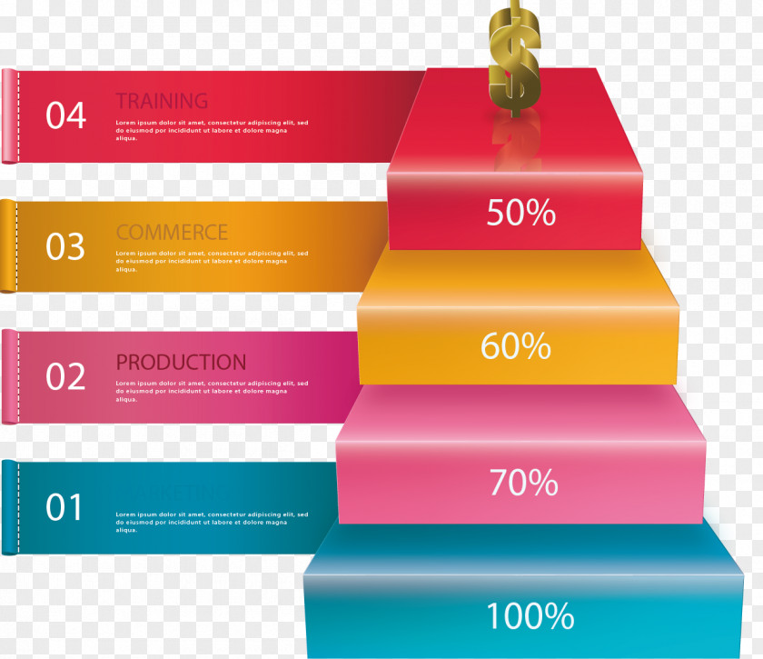 Vector Label Painted Ladder Stairs Infographic Euclidean Multi-level Marketing PNG