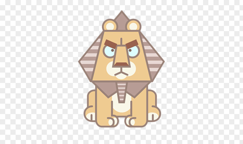 Hand-drawn Cartoon Lion Face Pyramid Drawing Icon PNG