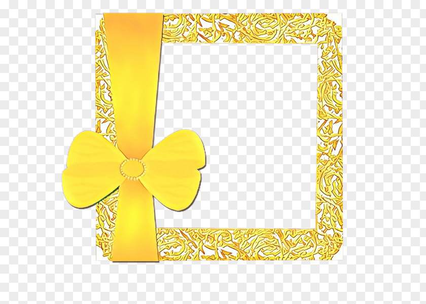 Picture Frame Ribbon Background Yellow PNG