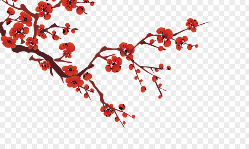 Plum Flower Chinoiserie Poster PNG