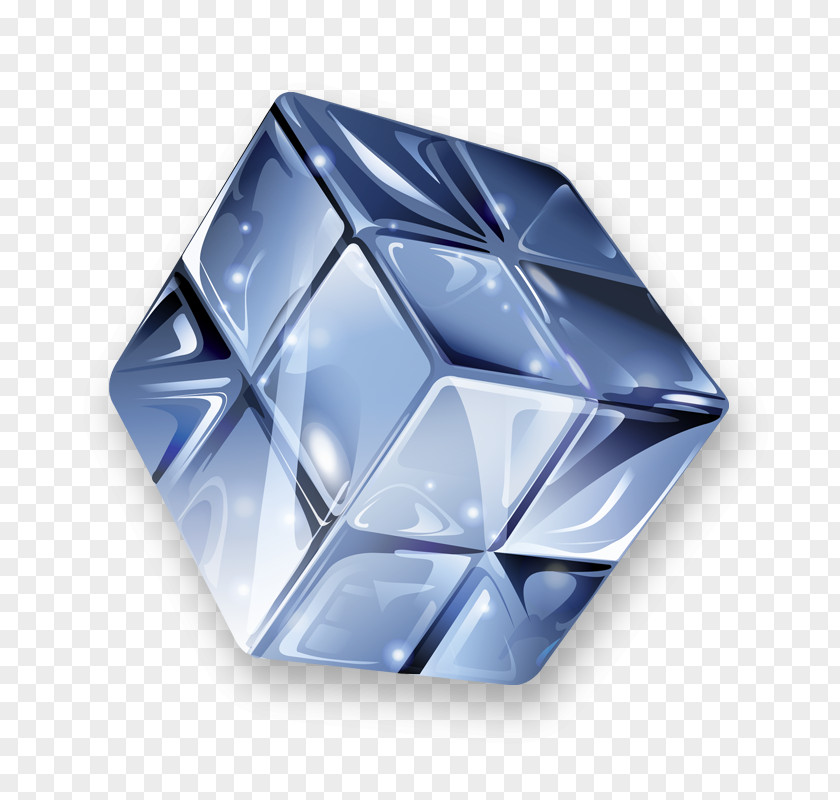 Blue Crystal Cube Rubiks Download PNG