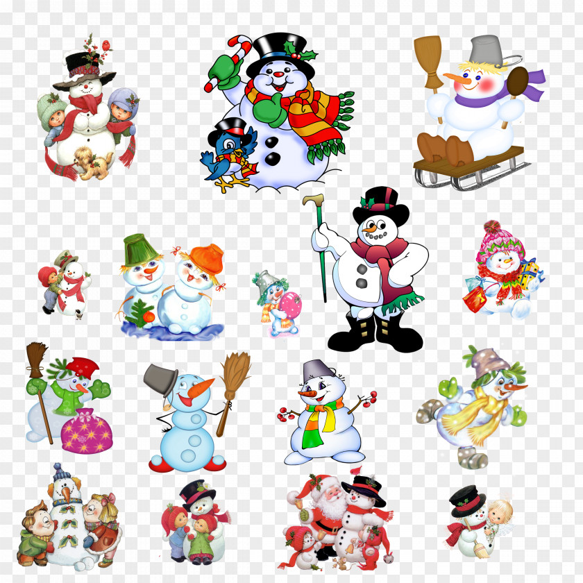 Cartoon Snowman Christmas Tree Lights Clip Art PNG
