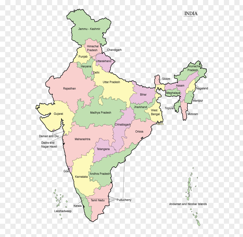 India States Of World Map Union Territory PNG