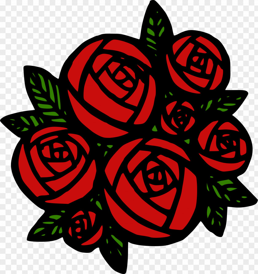 Red Rose Decorative Flower Clip Art PNG