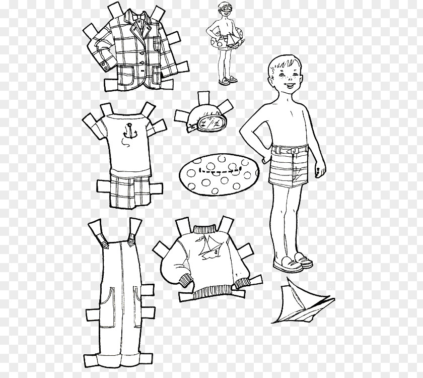 Childrens Paper Cut Doll Colouring Pages Coloring Book PNG