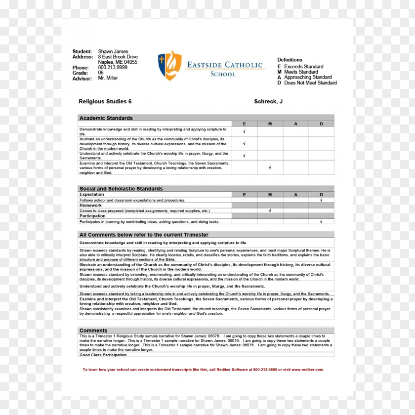 Common Core State Standards Initiative Report Card Middle School Template National Secondary PNG