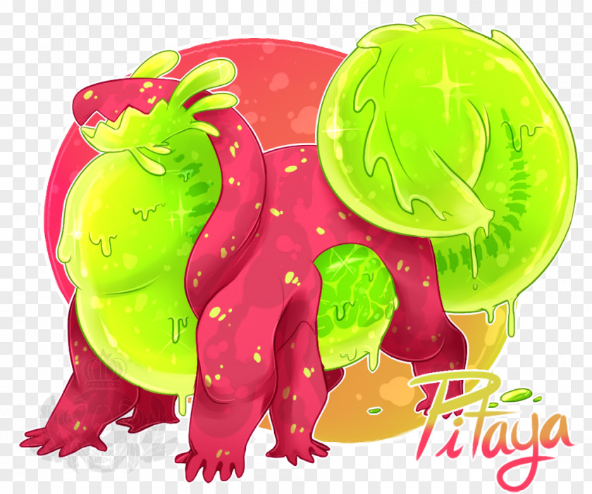 Pitaya Amphibian Green Commission Magenta PNG