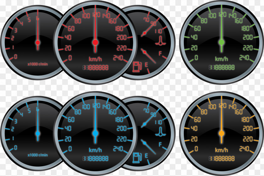 Vector Sedan Instrumentation Car Gauge Speedometer Euclidean PNG