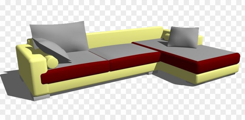 Yellowish Gray Sofa Model Table Bed Couch PNG