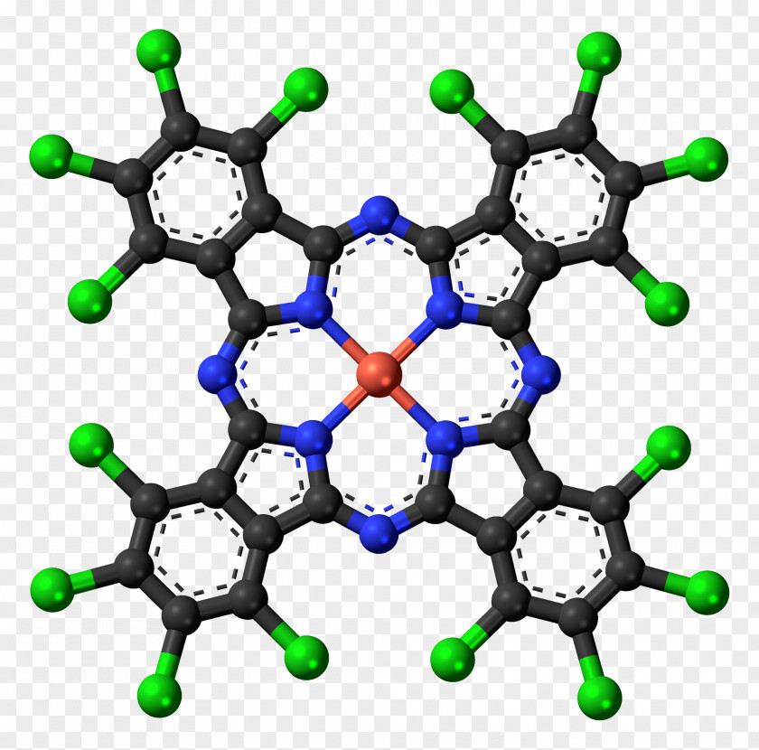 3d Balls Phthalocyanine Blue BN Dye Macrocycle Molecule PNG