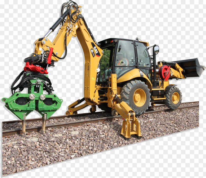 Excavator Caterpillar Inc. Rail Transport Backhoe Machine PNG