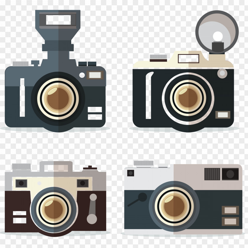 Vector Four Vintage Camera Photography PNG