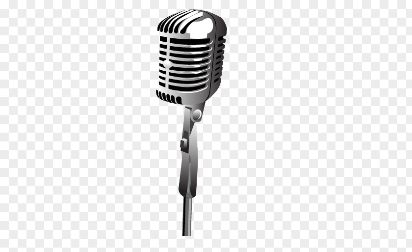 Silver Metallic Microphone Vector Musical Instrument Adobe Illustrator PNG