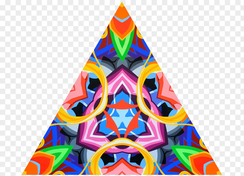 Abstract Paint Symmetry Triangle Pattern PNG