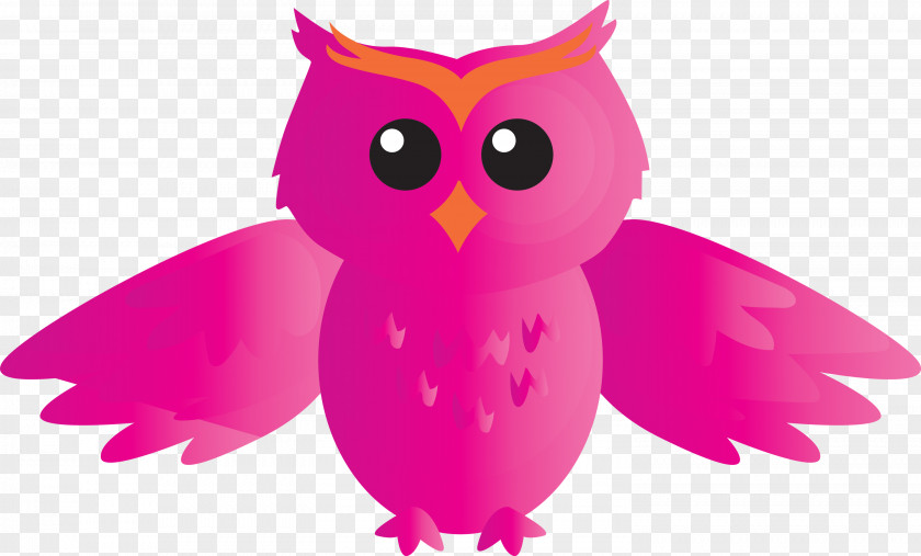 Owl Bird Pink Of Prey Cartoon PNG
