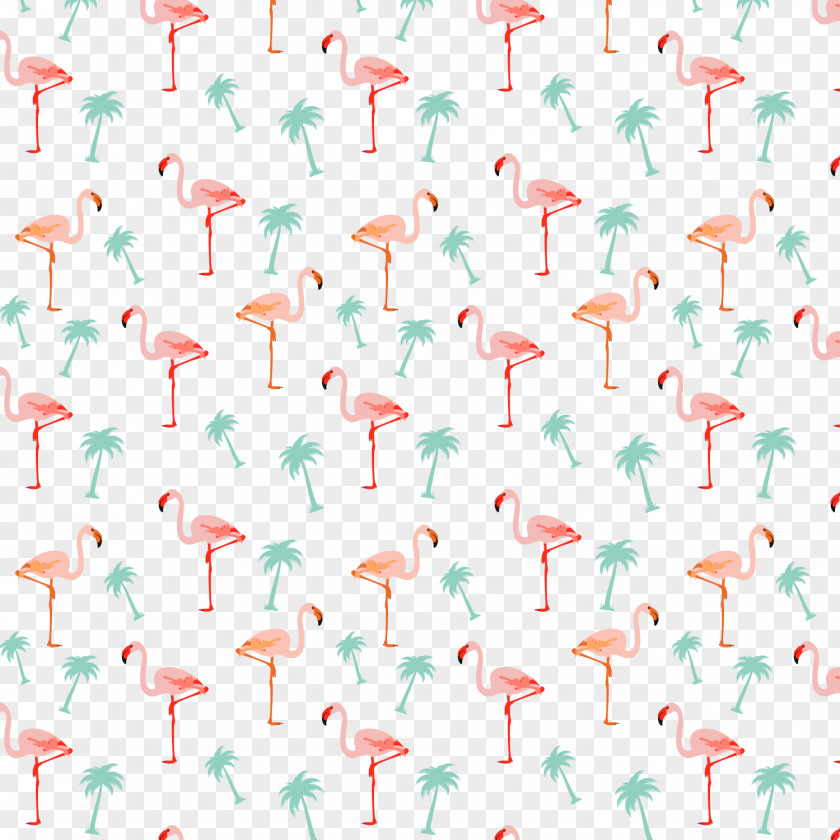 Pink Flamingos And Coconut Trees Vector Euclidean PNG