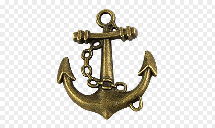 Gold Anchor Samara Motor Ship Tootpado Metal Charm Pendant Brass 0 PNG