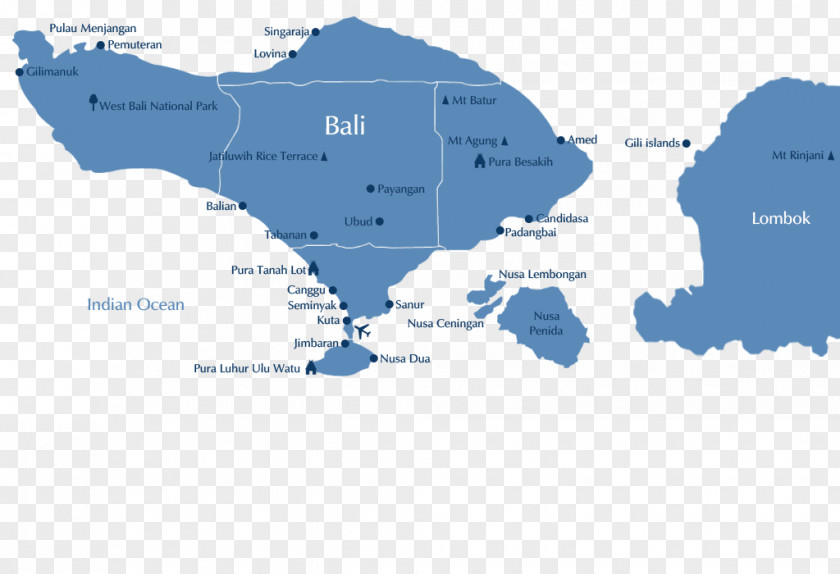 Map Gili Islands Nusa Lembongan Padangbai Sanur, Bali Kuta PNG