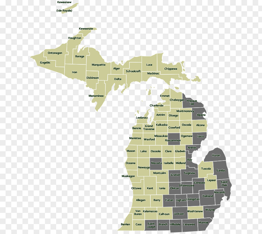 Map Upper Peninsula Of Michigan Lower City Plat PNG
