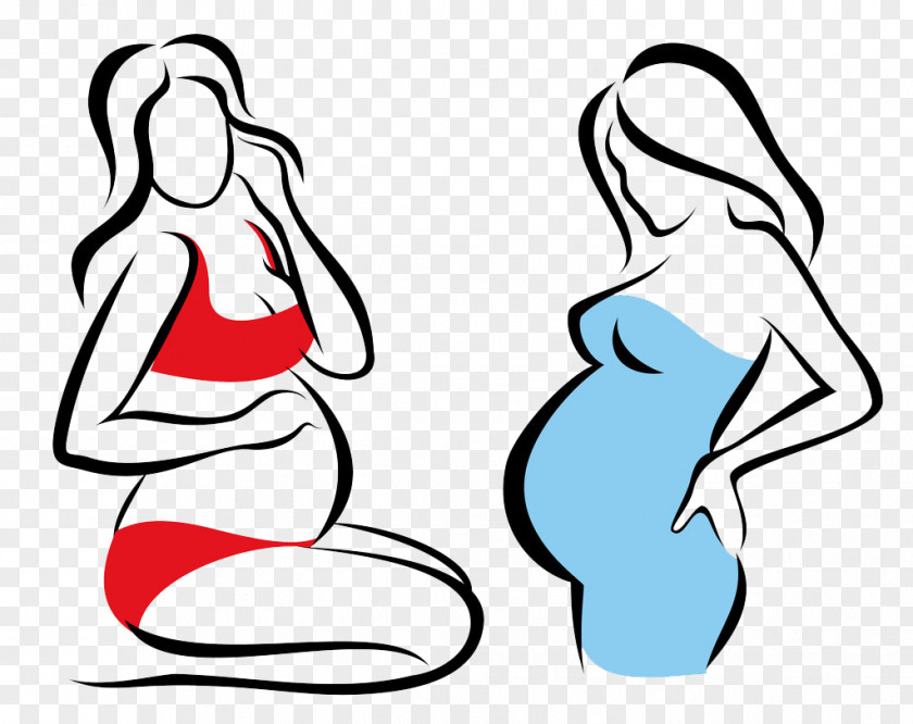 Two Pregnant Women Pattern Pregnancy Woman Stock Photography Illustration PNG