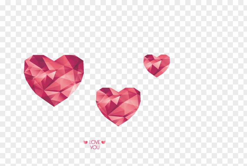Flat Pink Diamond Heart-shaped Valentine's Day Element PNG