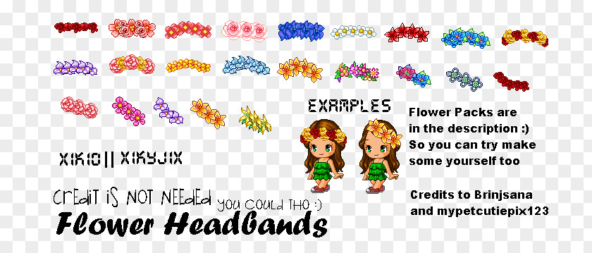 Flower Headpiece Craft Line Happiness Font PNG