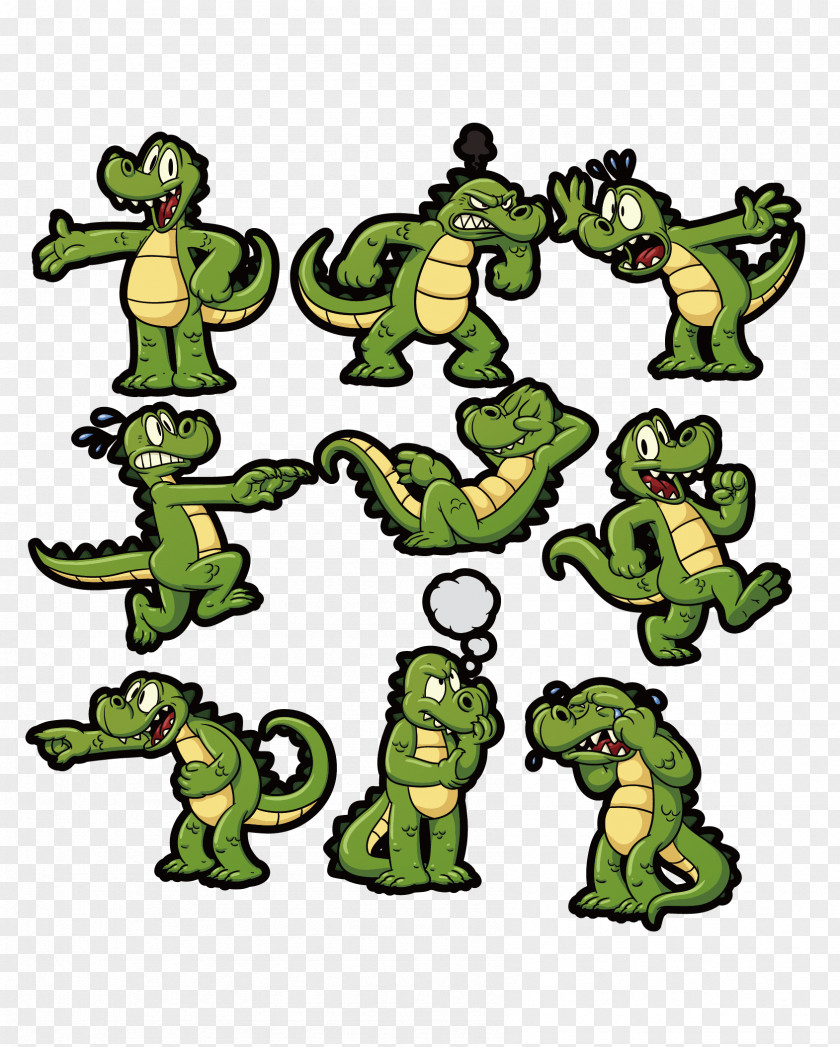 Green Crocodile Clip Art PNG
