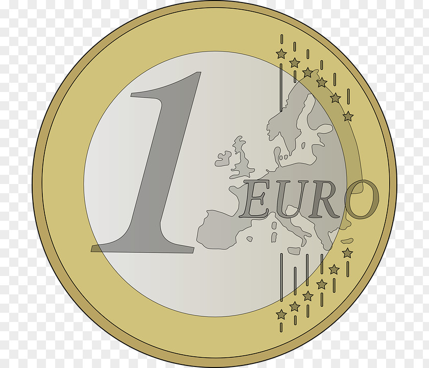 Hand Painted Euros 1 Euro Coin Coins 2 PNG