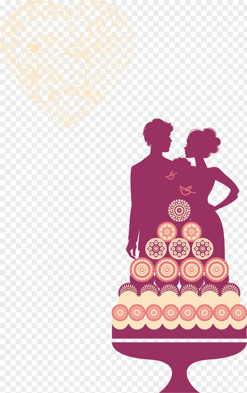 Silhouette Couple Wedding Invitation Marriage PNG