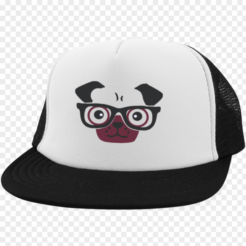 Pug Trucker Hat Baseball Cap Velcro PNG