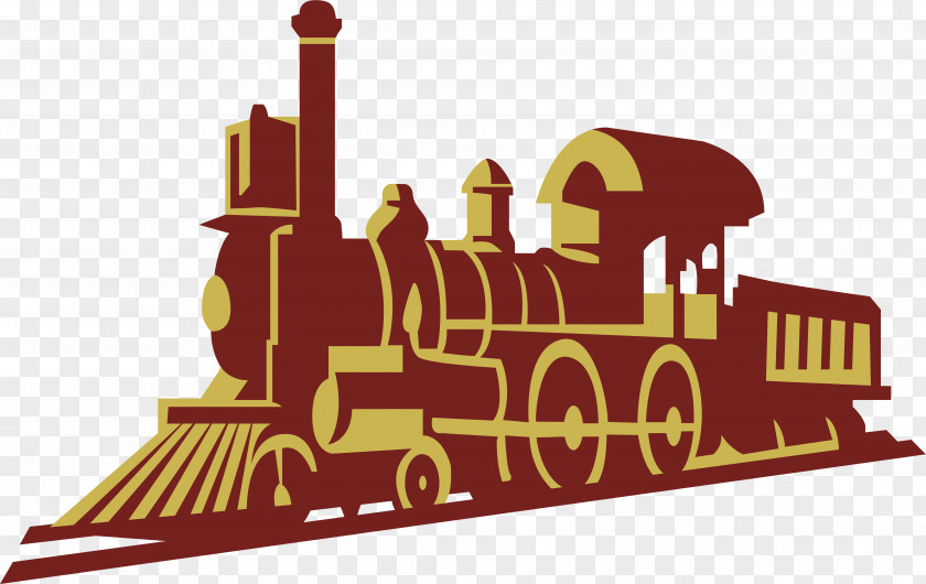 Retro Steam Train Locomotive Engine PNG