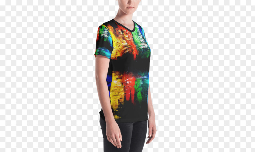T-shirt Crew Neck Neckline All Over Print PNG