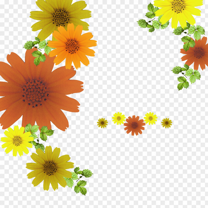 Yellow Floral Pattern Design Clip Art PNG