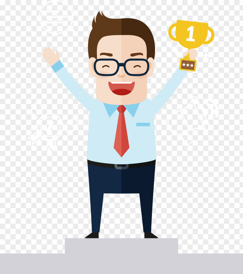 Successful Business Man Web Design Clip Art PNG